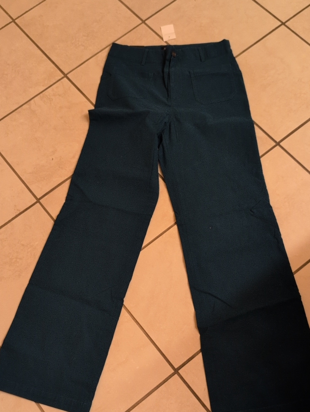 NWT J. Crew Tall Lizzie Wide-leg Pant Patch Pocket Seaport Blue Teal Size 28T - Picture 2 of 10